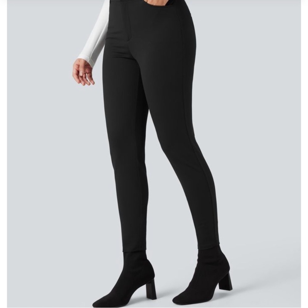HALARA Elegant Black Straight Leg Pants - Picture 2 of 9